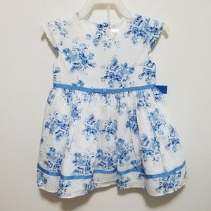 George blue and white dress